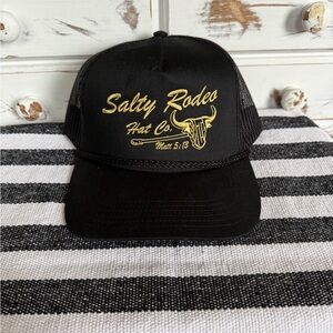 Salty Rodeo Hat The Brand‎ Rope Black Mesh Snapback Trucker OSFA.